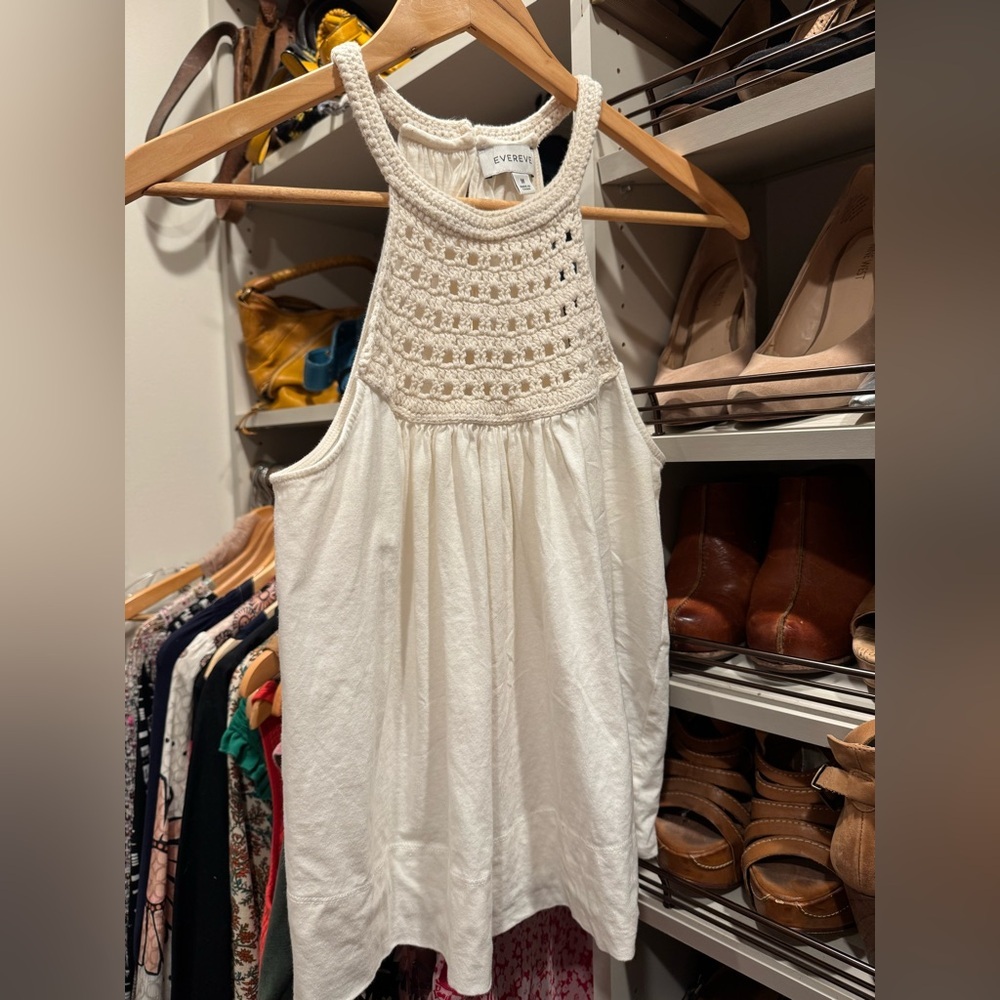 Evereve Ivory Knit Accent Blouse